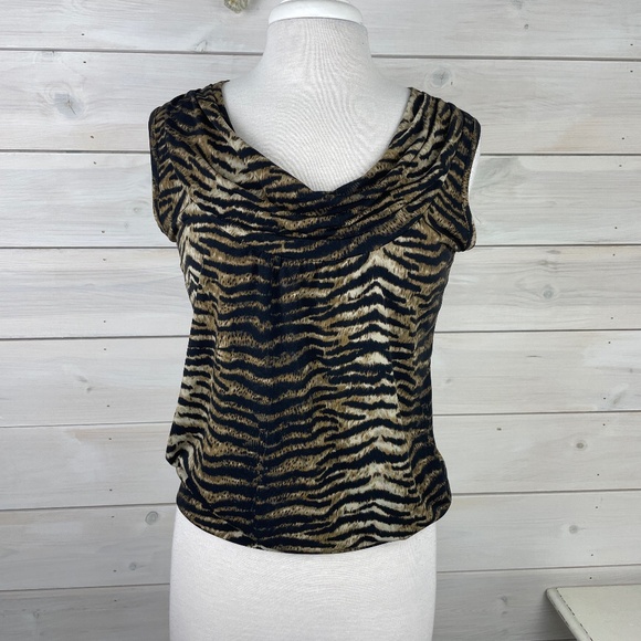 Worthington Stretch Animal Stripe Sleeveless Top - Picture 1 of 5